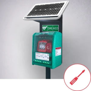 Installation Coffre pour défibrillateur <span style="color: #fa3155">SDNS Tech ES.40 poteau</span>